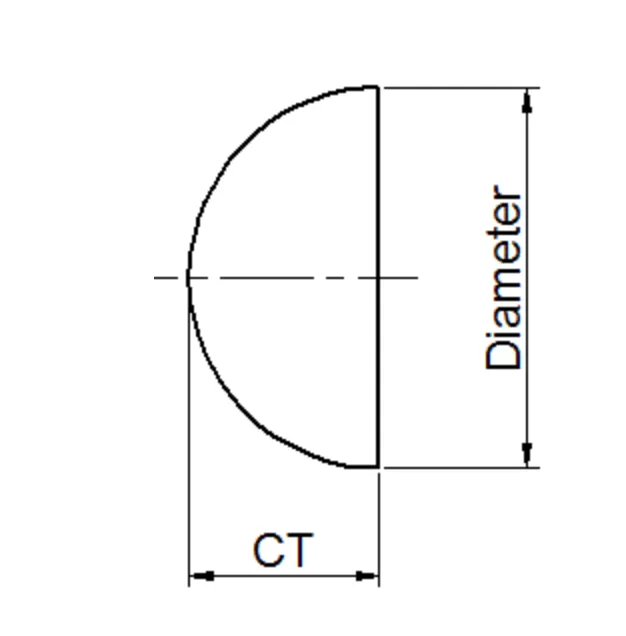 Drawing of Half Ball Lens Drawing of Half Ball Lens