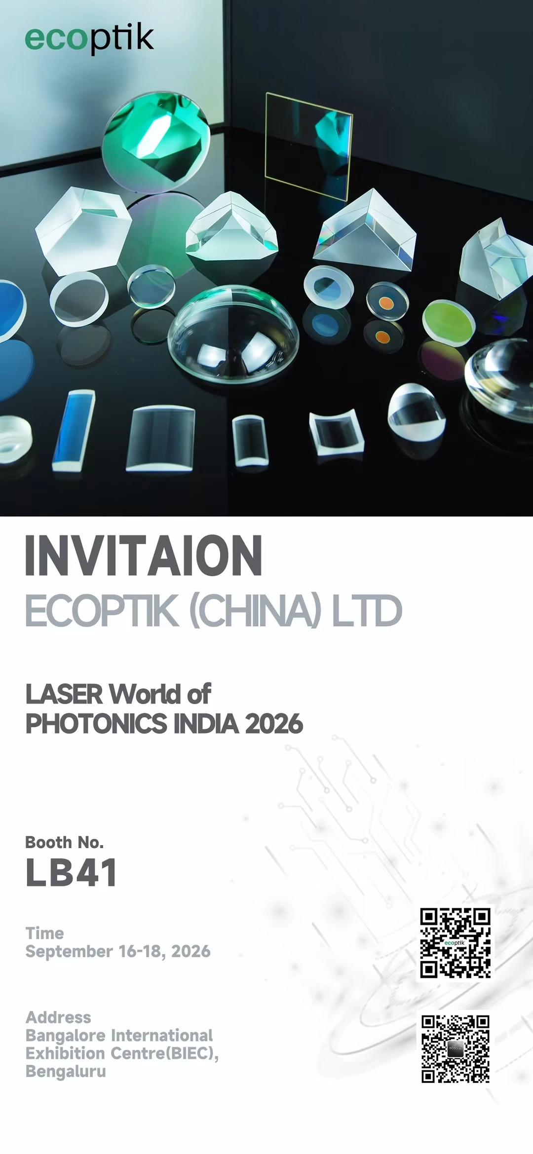 ECOPTIK на выставке LASER World of PHOTONICS INDIA 2026